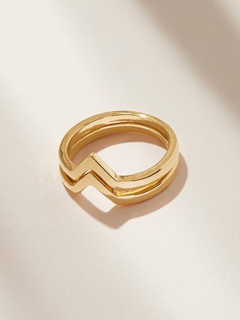 V-shaped Ring 2pcs | SHEIN