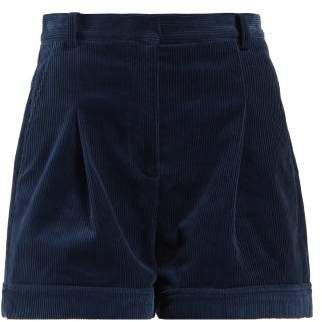 Corduroy Shorts - Womens - Blue