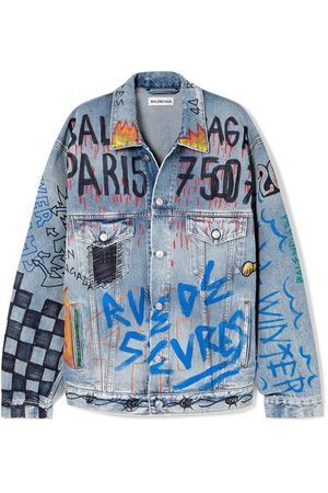 Balenciaga | Oversized printed denim jacket | NET-A-PORTER.COM