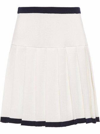 Miu Miu Pleated Cotton Mini Skirt - Farfetch