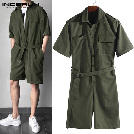 short sleeves green jumpsuit for men - Google Search