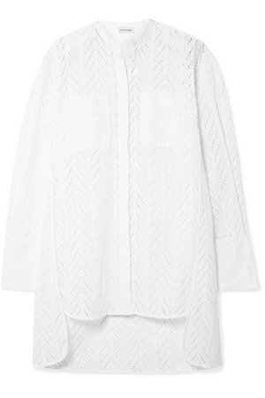 BY MALENE BIRGER Moa asymmetric oversized broderie anglaise cotton tunic