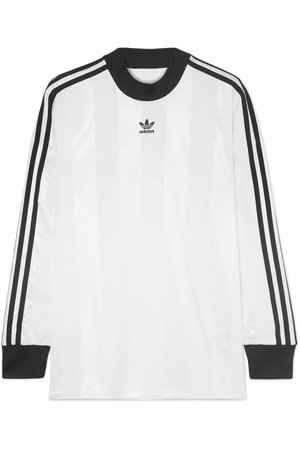adidas Originals | Striped satin-jersey top | NET-A-PORTER.COM