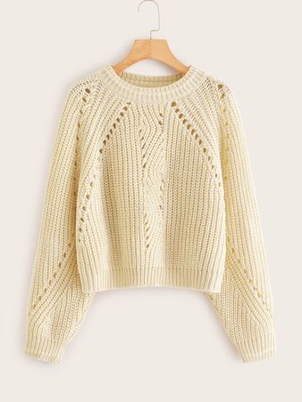 Solid Round Neck Sweater | ROMWE