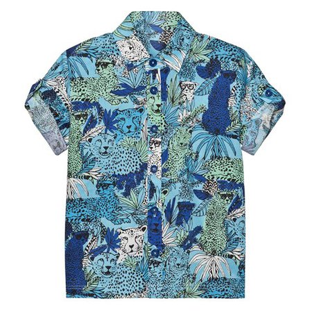 Blue Jungle Print Shirt