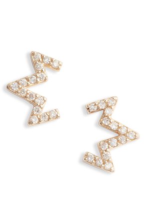 Anzie Diamond Zigzag Stud Earrings | Nordstrom