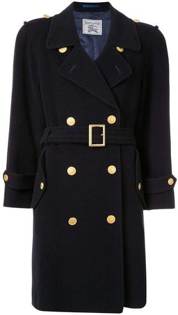 Pre-Owned button-embellished trench