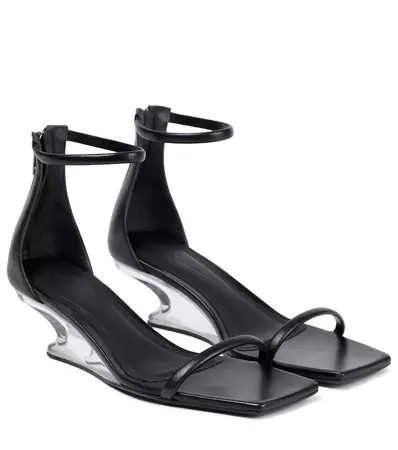 rick owens | leather wedge sandals