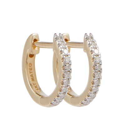 Mateo - 14kt gold huggie earrings with diamonds | Mytheresa