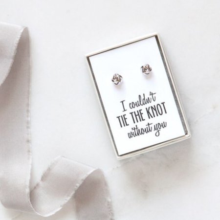Bridesmaid Wedding Gold Plated Knot Earrings | Zazzle.com