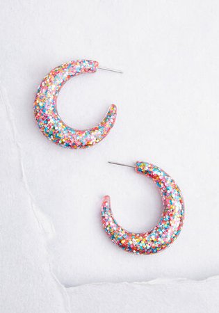 Sparkle and Shine Hoop Earrings Multi | ModCloth