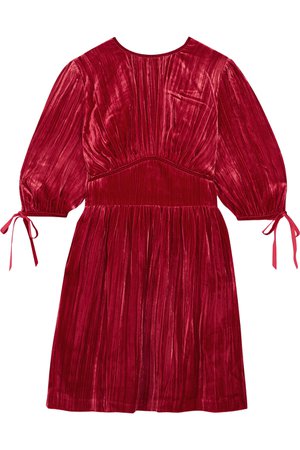 ALEXACHUNG | Bow-embellished velvet dress | NET-A-PORTER.COM