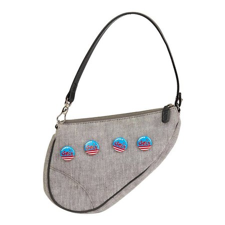 2001 Christian Dior Grey Denim Saddle Pouch For Sale at 1stdibs