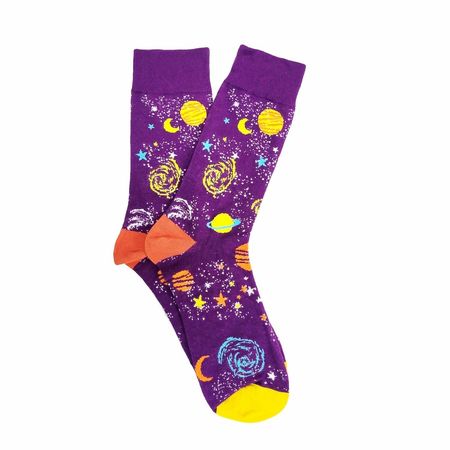 Purple Outer Space Socks With Planets (Adult Large) from the Sock Panda | eBay