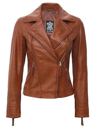 Brown Fittet Leather Jacket by Ramsey