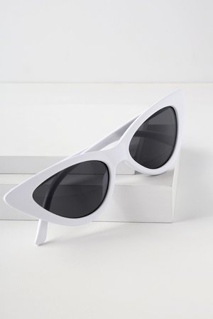 Chic White Sunglasses - White Cat-Eye Sunglasses