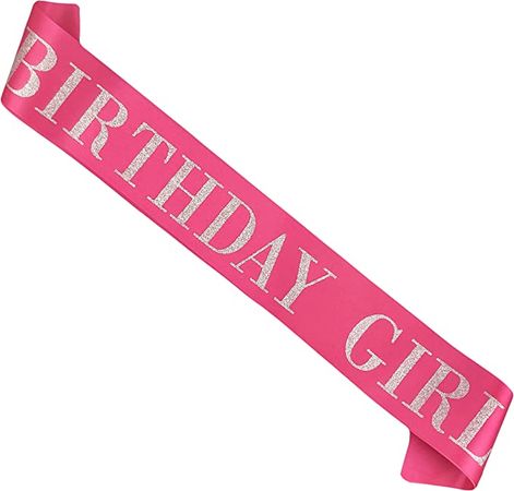 Amazon.com: Birthday Girl Sash for Women,Pink Satin Silver Glitter Sash,Happy Birthday Princess Party Decorations,Women's Birthday Party Supplies,16,18,21,30,40,50 or Any Other Birthday Party : Toys & Games