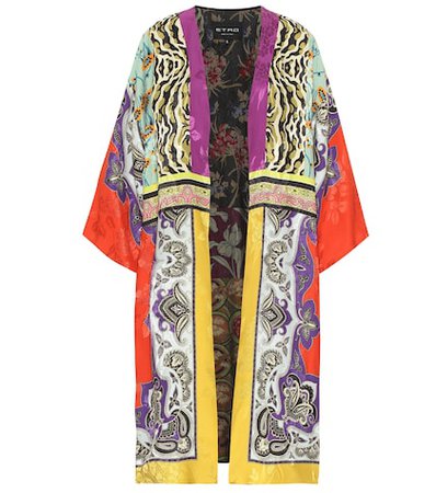 Floral silk-blend jacquard jacket