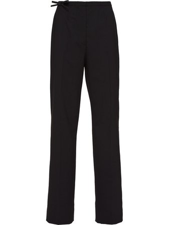Black Prada bow-detail trousers P285DES202J8A - Farfetch