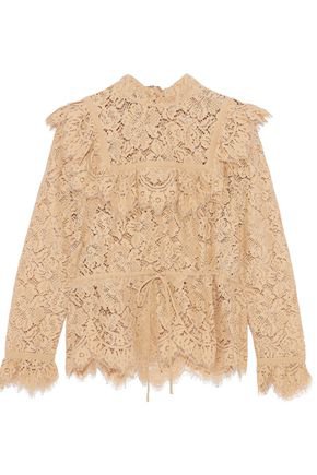 Jerome ruffle-trimmed corded lace blouse | GANNI | Sale up to 70% off | THE OUTNET