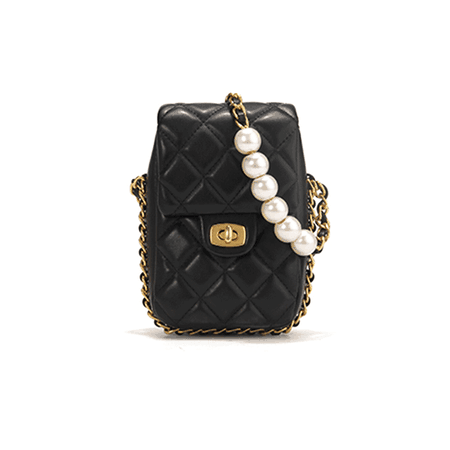 JESSICABUURMAN – NEROY Quilted Pearls Leather Mini Cross Body Bag
