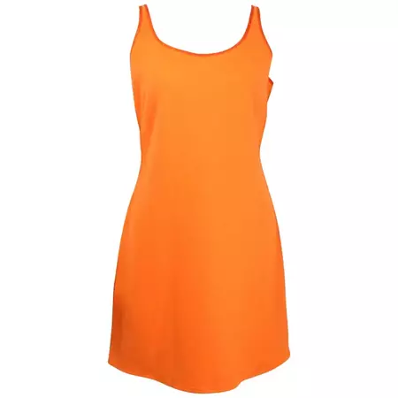 Rebecca Moses Orange Wool Sleeveless Dress For Sale at 1stDibs