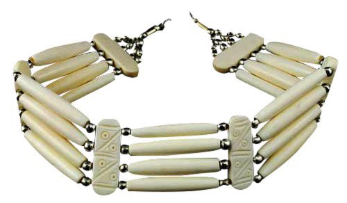 VIRTUAL STORE USA Buffalo Bone Hairpipe Four Line Native American Inspired Choker Necklace - Buy Online in UAE. | Apparel Products in the UAE - See Prices, Reviews and Free Delivery in Dubai, Abu Dhabi, Sharjah - desertcart.ae | Desertcart