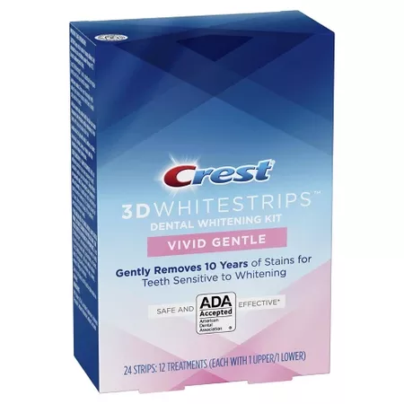 Crest 3D Whitestrips Vivid White Gentle Teeth Whitening Kit - 12ct : Target