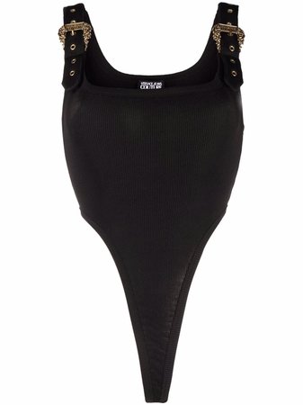 Versace Jeans Couture buckle-strap Ribbed Bodysuit - Farfetch