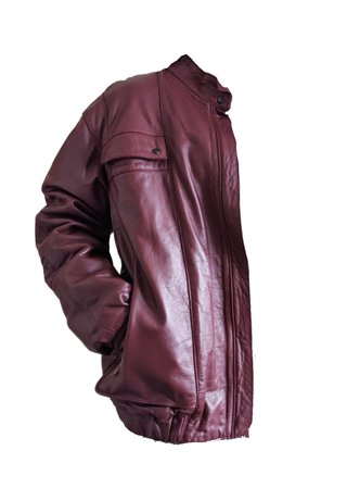 burgundy faux leather jacket