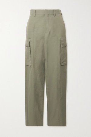 Twill Straight-leg Pants - Green