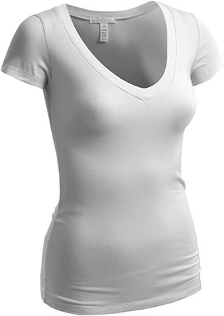 Amazon.com: Emmalise Women's Short Sleeve T Shirt V Neck Tee Value Set (3Pk, 3 Black, Medium): Clothing
