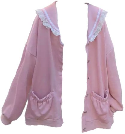 Pink ruffle collar seifuku cardigan