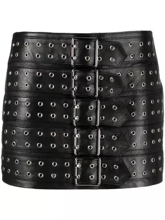 Manokhi Belted Leather Miniskirt - Farfetch