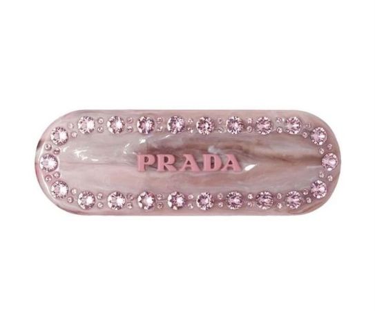 prada pink hair clip acc