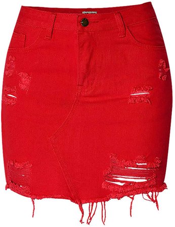 red short jean skirt - Google Search