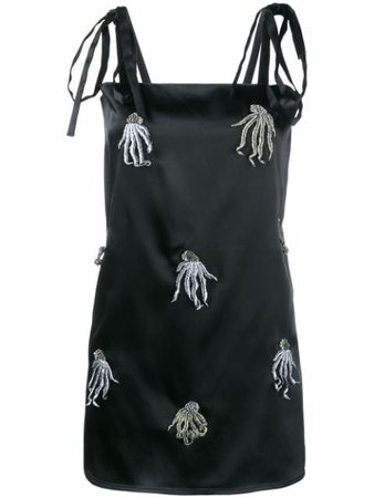 Attico Satin Mini Dress With Jellyfish Appliqué | Farfetch.com