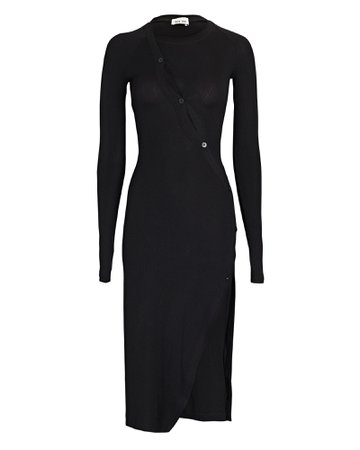 ALIX NYC Pearson Cut-Out Rib-Knit Midi Dress | INTERMIX®