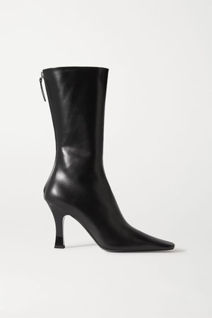 Black Office leather boots | The Row | NET-A-PORTER