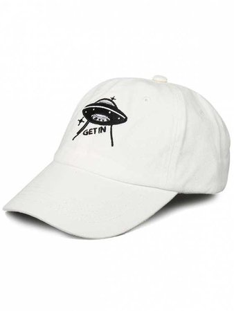 Funny UFO Pattern Decoration Adjustable Baseball Cap WHITE: Hats | ZAFUL