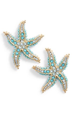 BaubleBar Newpoart Starfish Crystal Stud Earrings | Nordstrom