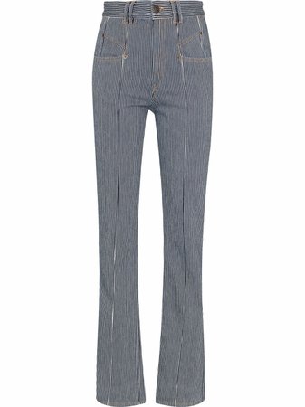 Isabel Marant stripe-print Straight Trousers - Farfetch