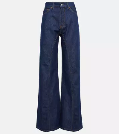 Bianca High Rise Wide Leg Jeans in Blue - Victoria Beckham | Mytheresa