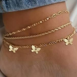 gold butterfly ankle bracelet - Google Search