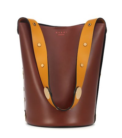 Studded leather shoulder bag