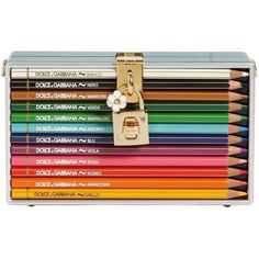 Dolce & Gabbana Women Dolce Box Clutch W/ Colored Pencils