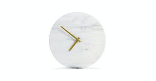 White Marble & Gold Hanging Wall Clock | Maris | Article