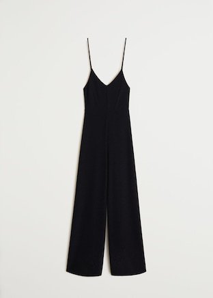 Metallic thread jumpsuit - Women | Mango USA black