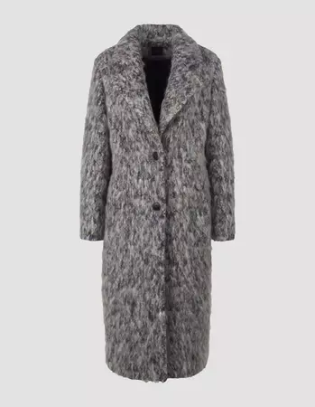 grey Coat, wool white/multi-coloured | MADELEINE Fashion