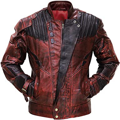 Amazon.com: Leather Biker Jacket for Men- Red Leather Motorcycle Jacket for Men Cosplay Costume: Clothing